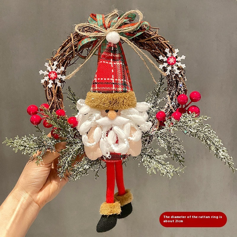 🎅 Christmas Vine Ring – Snowman & Elk Holiday Wreath Decoration CJ