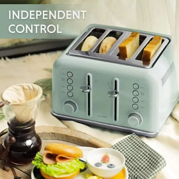 Retro 4-Slice Stainless Steel Toaster - SmartPursue™