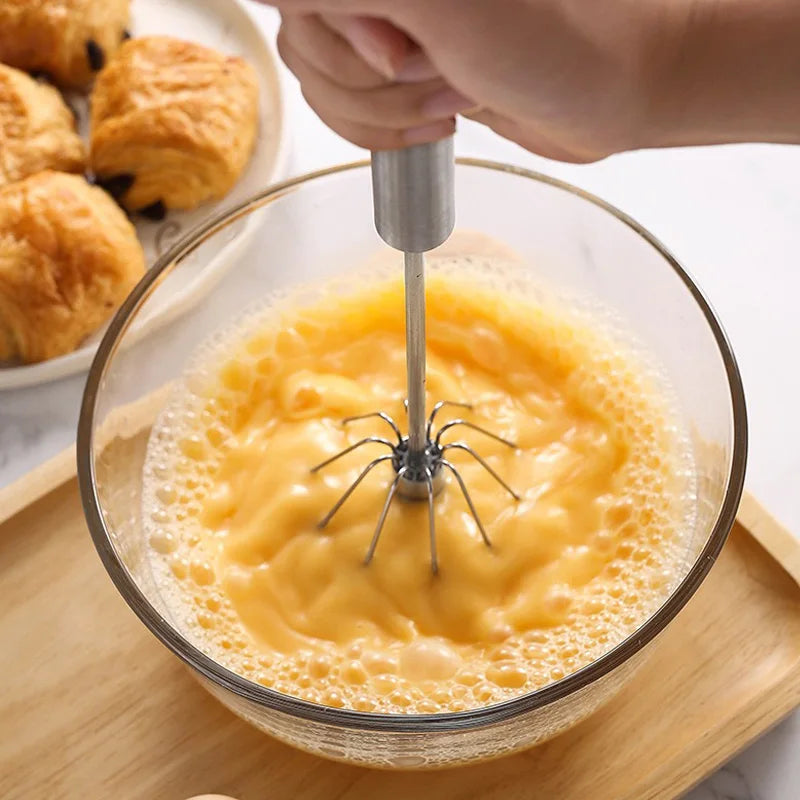 Semi-Automatic Stainless Steel Egg Beater - SmartPursue™