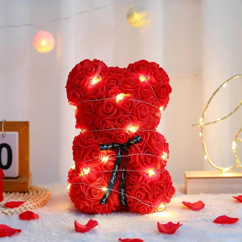 Teddy Rose Flower Bear with Gift Box - SmartPursue™