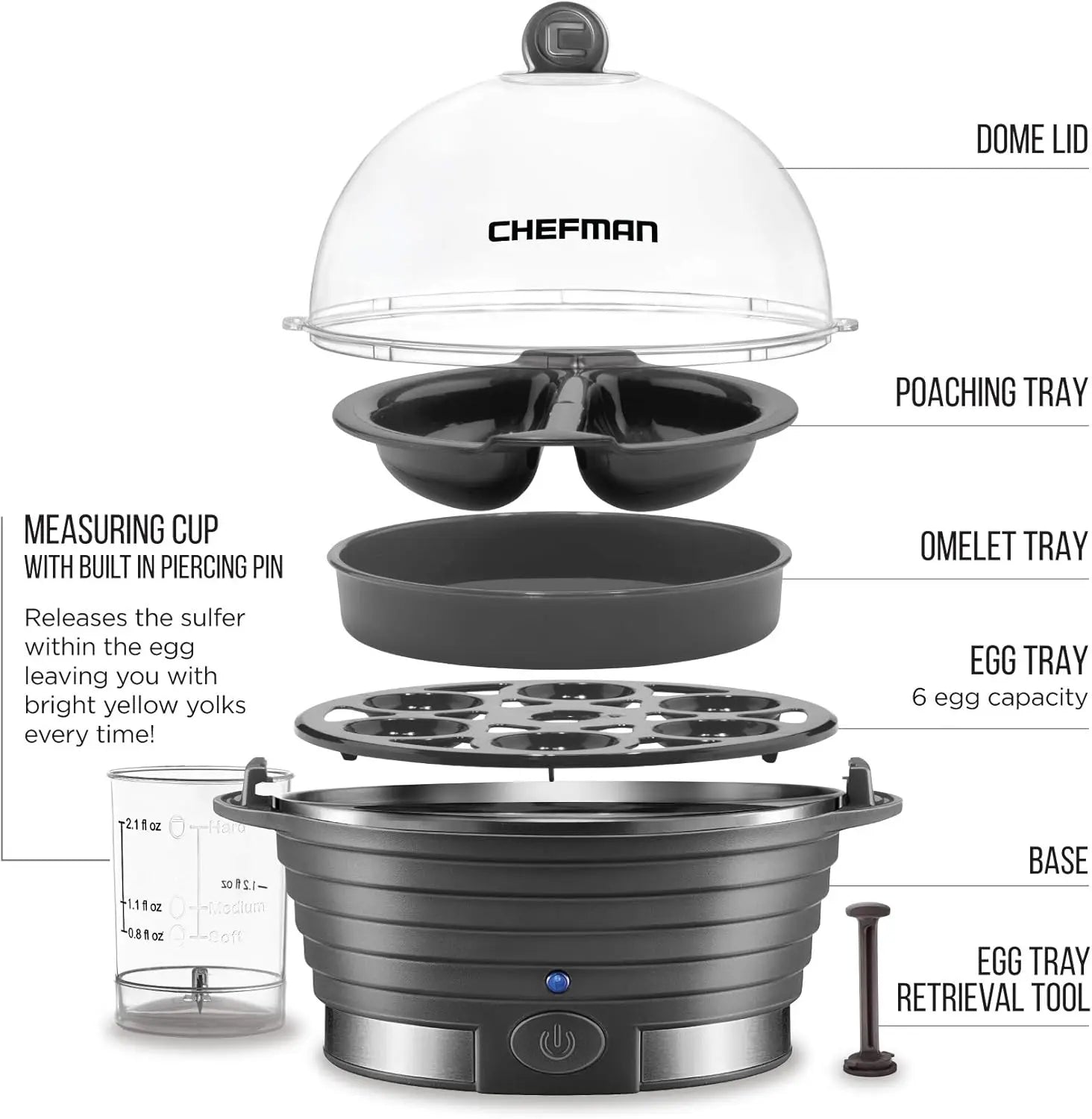 🍳 6‑Egg Rapid Electric Cooker – Steam, Poach & Boil with Ease - SmartPursue™