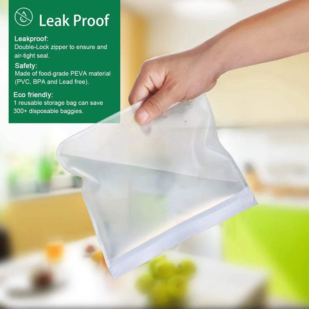 Silicone Food Storage Containers – Stand-Up Zip-Shut Bags - SmartPursue™