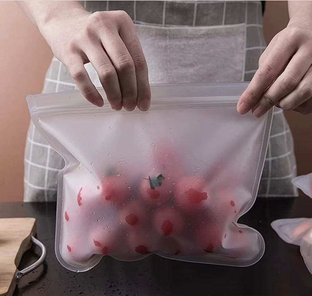Silicone Food Storage Containers – Stand-Up Zip-Shut Bags - SmartPursue™