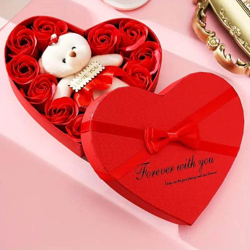 Heart-Shaped Rose Soap Flower Gift Box - SmartPursue™