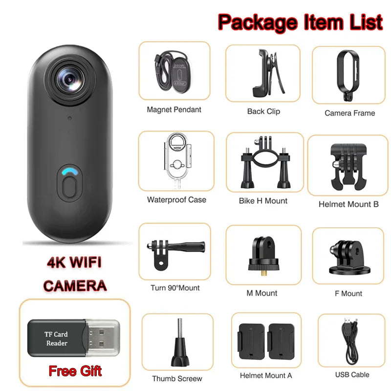 📷 Mini Sports Action Camera – 4K Ultra Portable Wireless Body Cam Diversi Fusion™