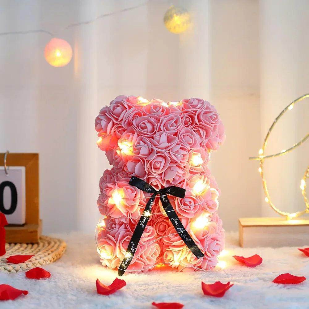 Teddy Rose Flower Bear with Gift Box - SmartPursue™