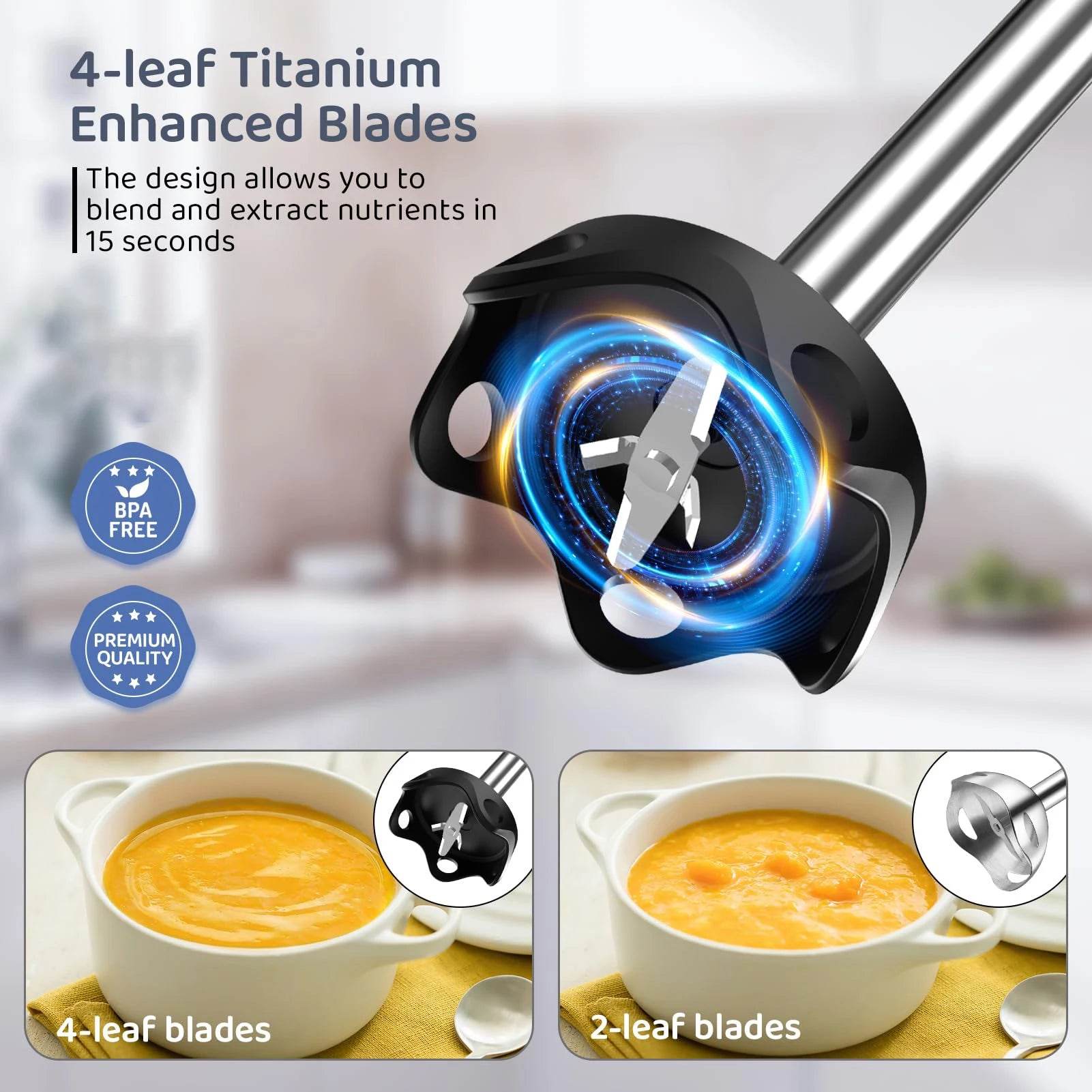 Handheld Immersion Blender – 1000W Stick Blender - SmartPursue™