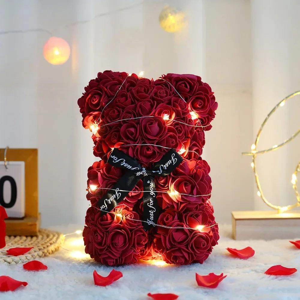 Teddy Rose Flower Bear with Gift Box - SmartPursue™