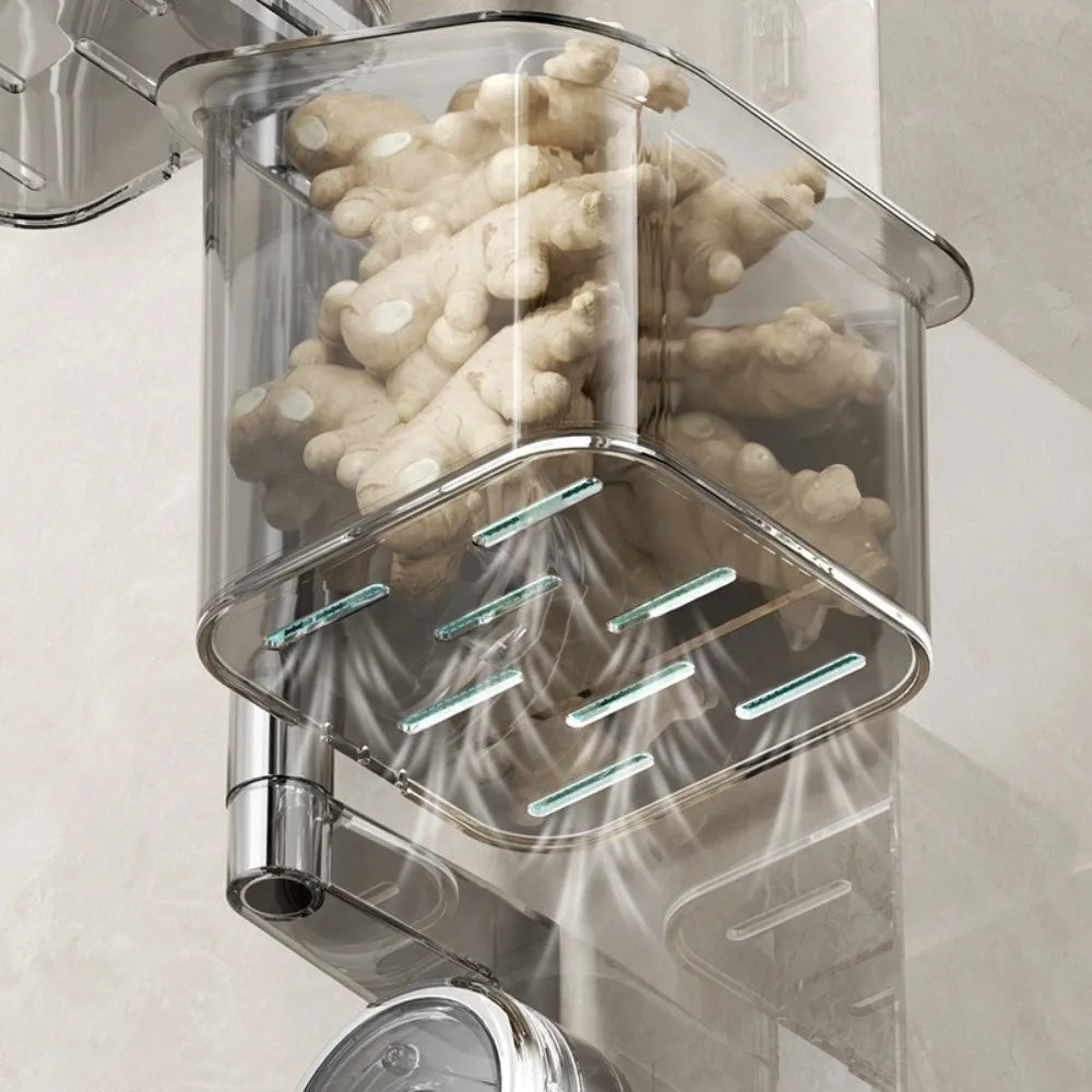 🧼 Wall-Mounted Rotatable Storage Basket Smart Kitchen & Home