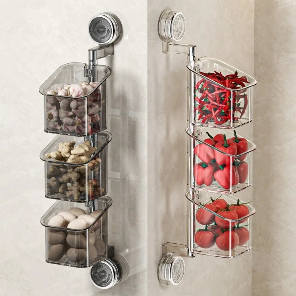 🧼 Wall-Mounted Rotatable Storage Basket Smart Kitchen & Home