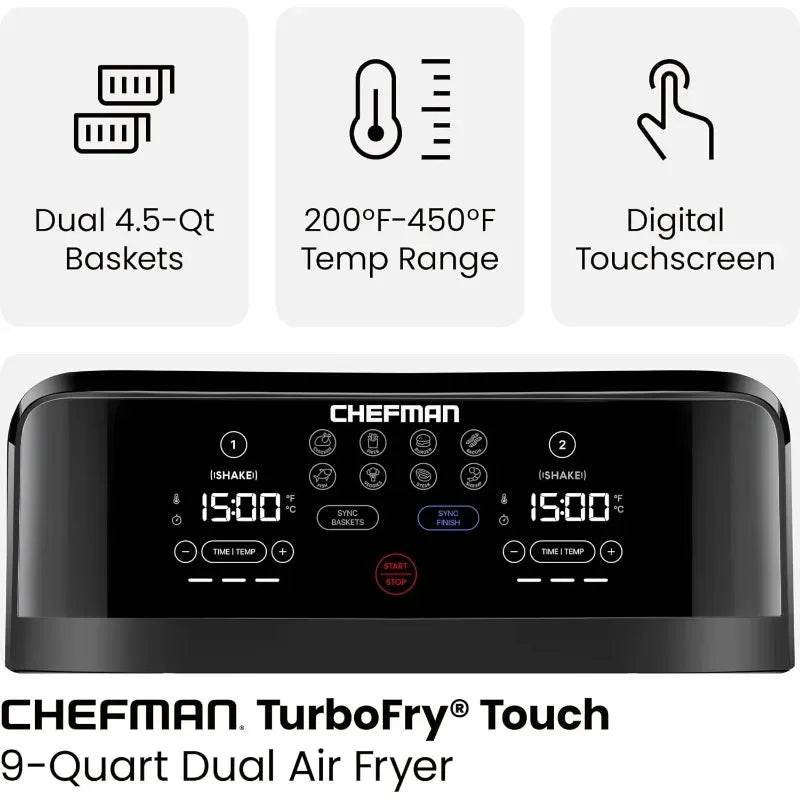 6 Quart Smart Dual Basket Air Fryer - SmartPursue™