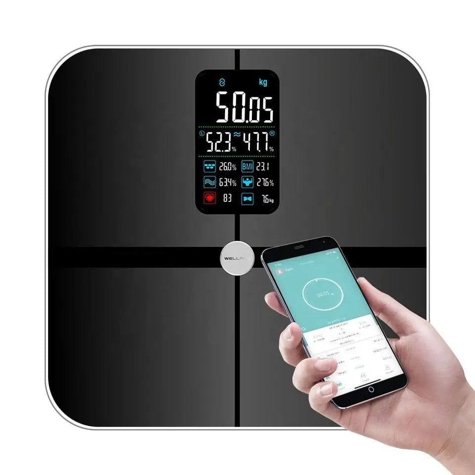 ⚖️ Lescale Smart Body Fat & BMI Scale – 15 Metrics + Heart Rate Display - SmartPursue™