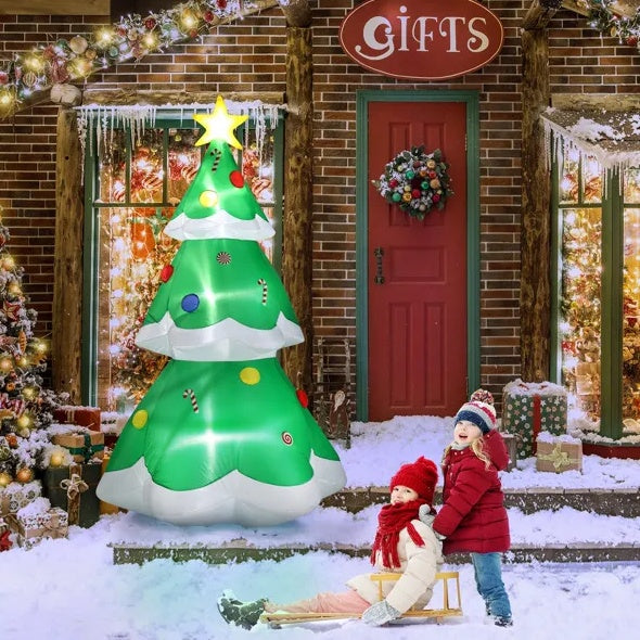 6.9 FT Lighted Christmas Inflatable Decoration - Inflatable Christmas Tree CJ US