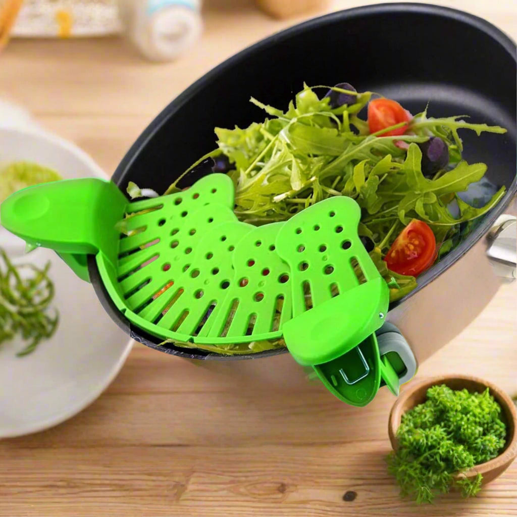 🍝 Universal Silicone Clip-On Pot Strainer - SmartPursue™