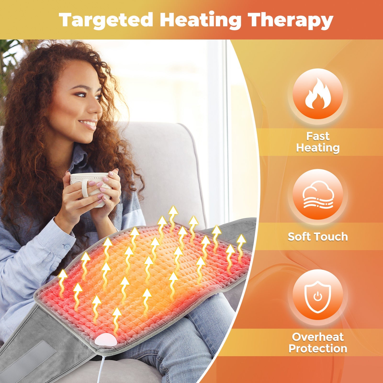 Back Heating Support Belt – Heated Waist Brace with Adjustable Temperature CJ