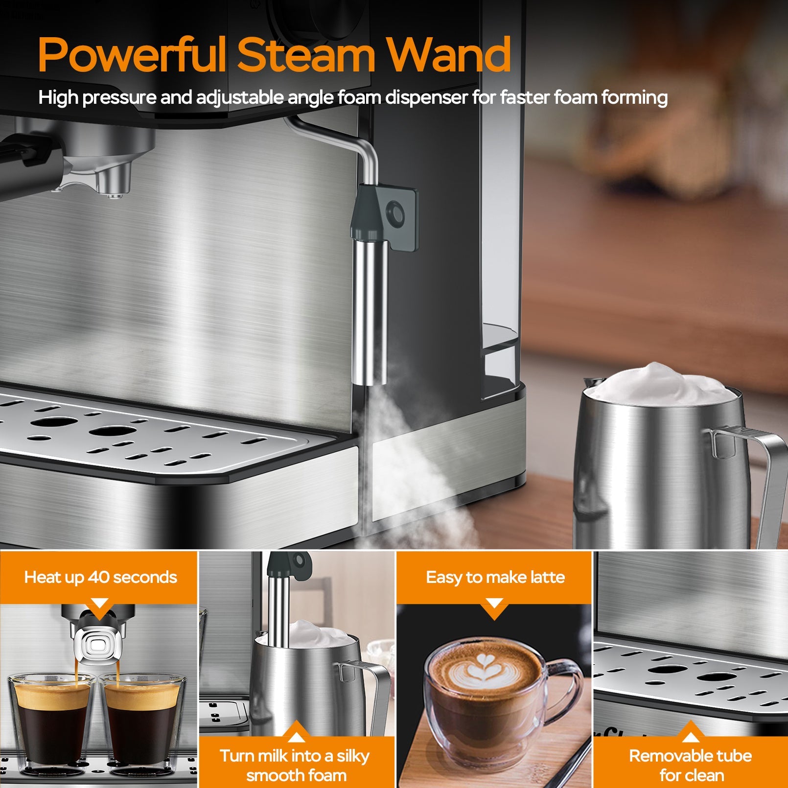 ☕ 20-Bar Professional Espresso Machine Smart Kitchen & Home